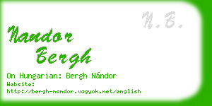 nandor bergh business card